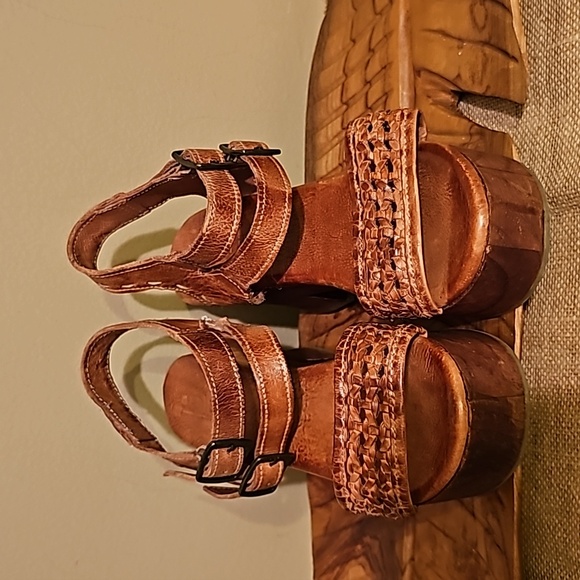 Bed Stu Kenya leather and wood platform sandals - Picture 2 of 9